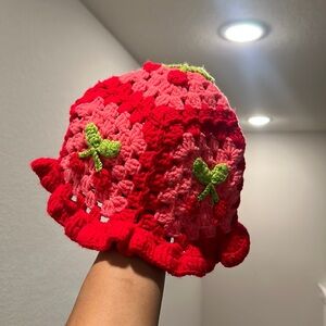 Cherry Red Knitted Hat